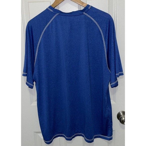 Kansas Jayhawks T-Shirt Men's 2XL XXL Blue “Dominate” With Logo Soft Blend Comfy - Picture 2 of 5